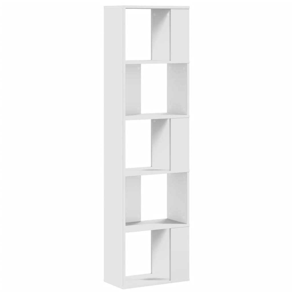 Bibliothèque 5 étagères blanc 45x23,5x162,5 cm matière bois