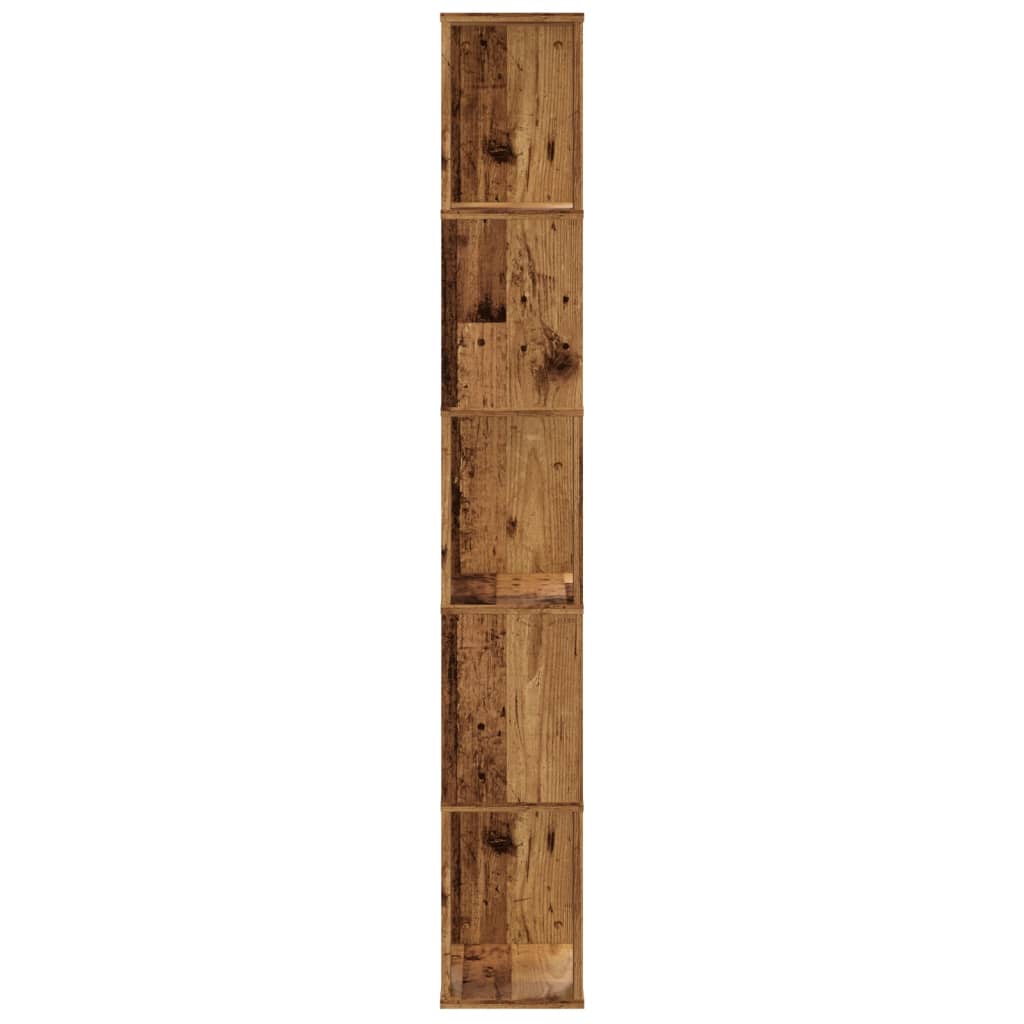 Bibliothèque 5 étagères en bois de récupération 45x23,5x162,5 cm matière bois