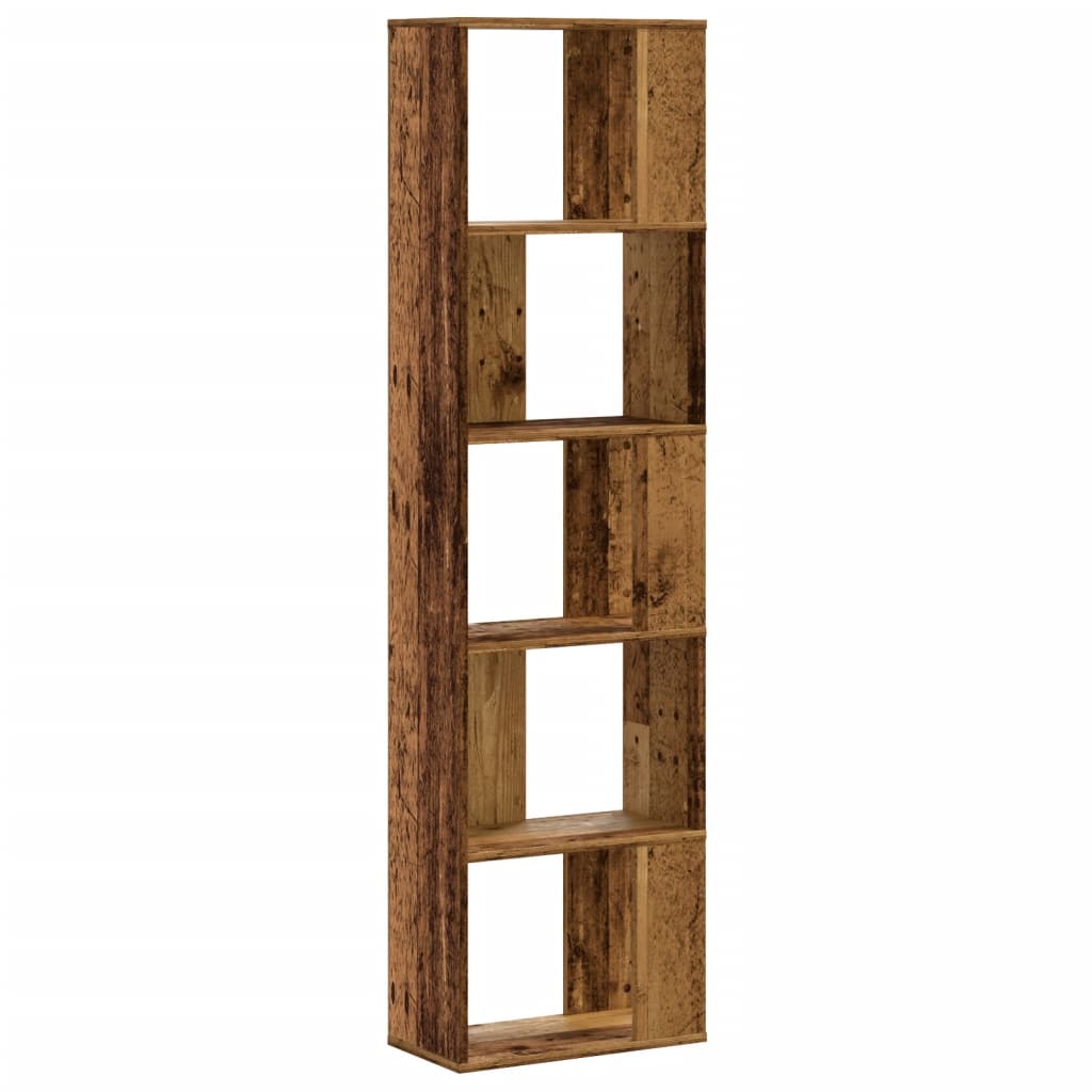 Bibliothèque 5 étagères en bois de récupération 45x23,5x162,5 cm matière bois