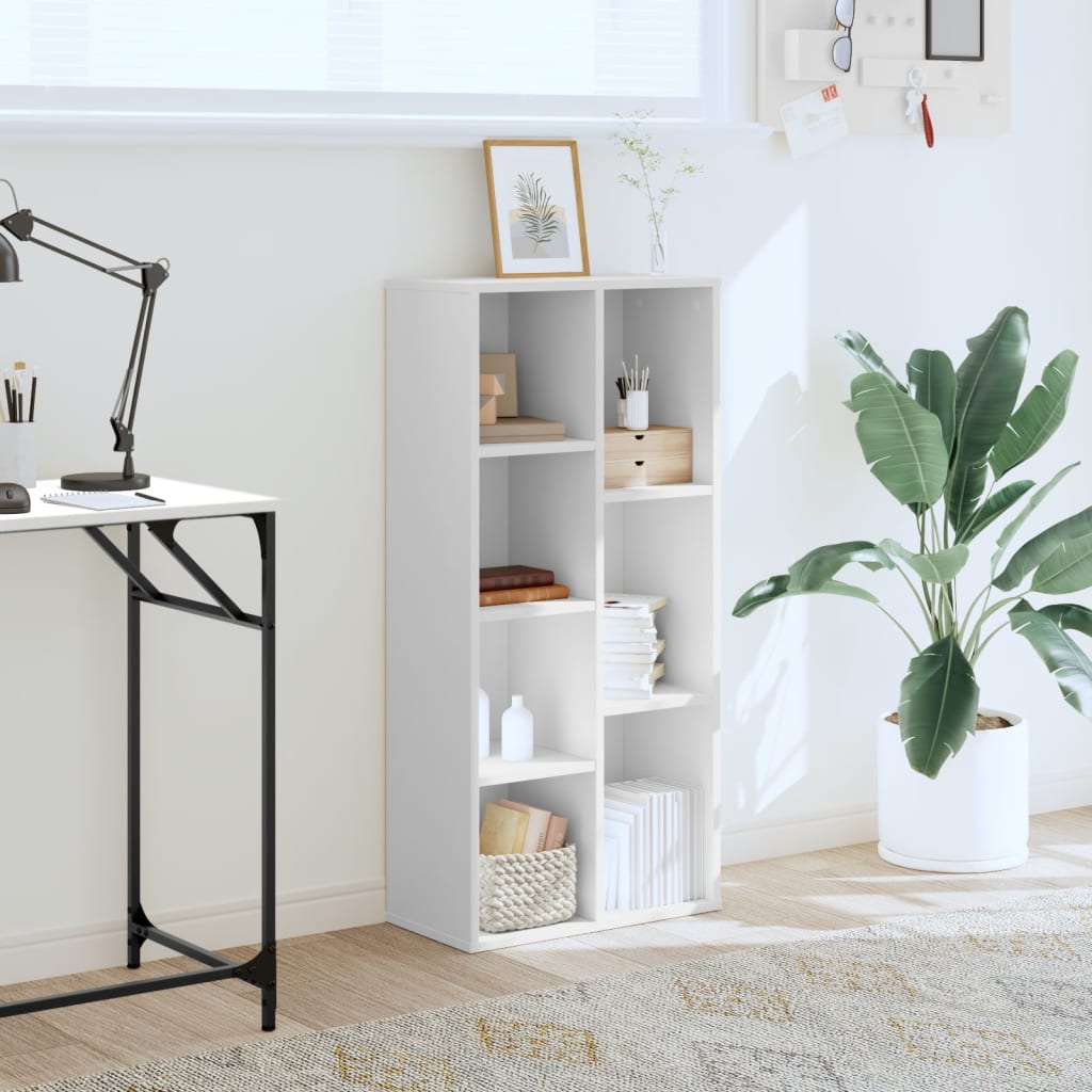 Bibliothèque blanche 50x25x105 cm en bois