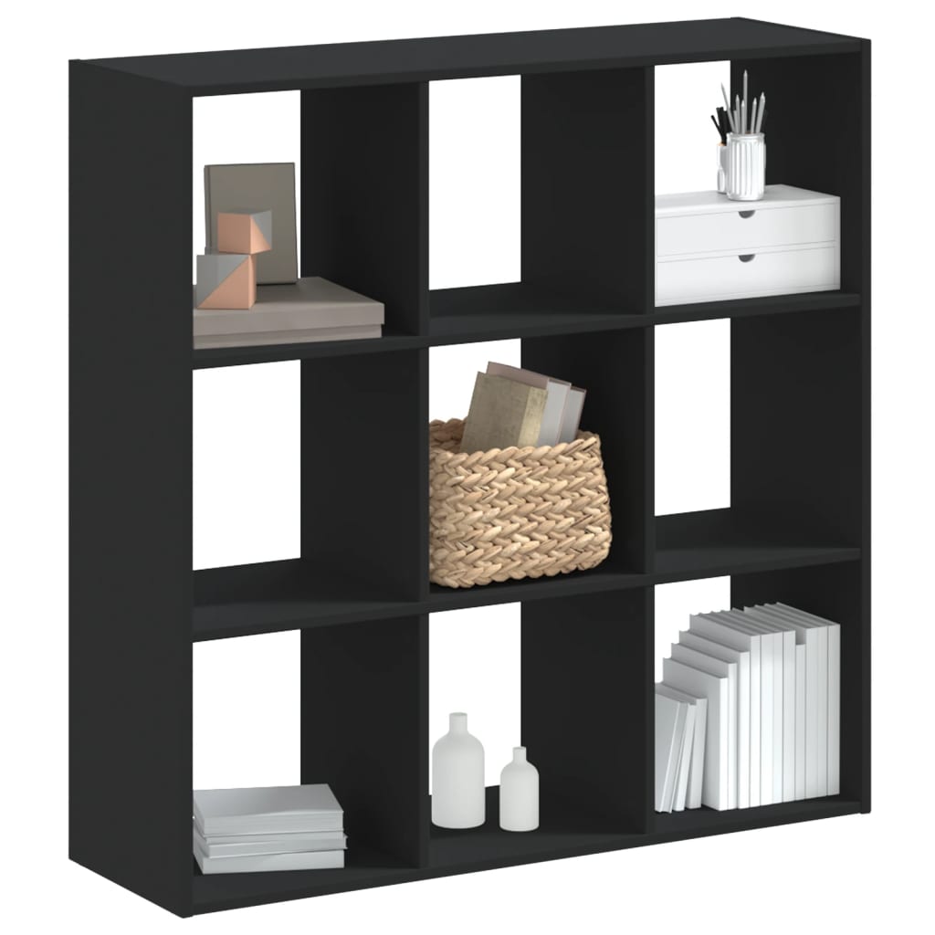 Bibliothèque noire 102x32x102 cm matière bois