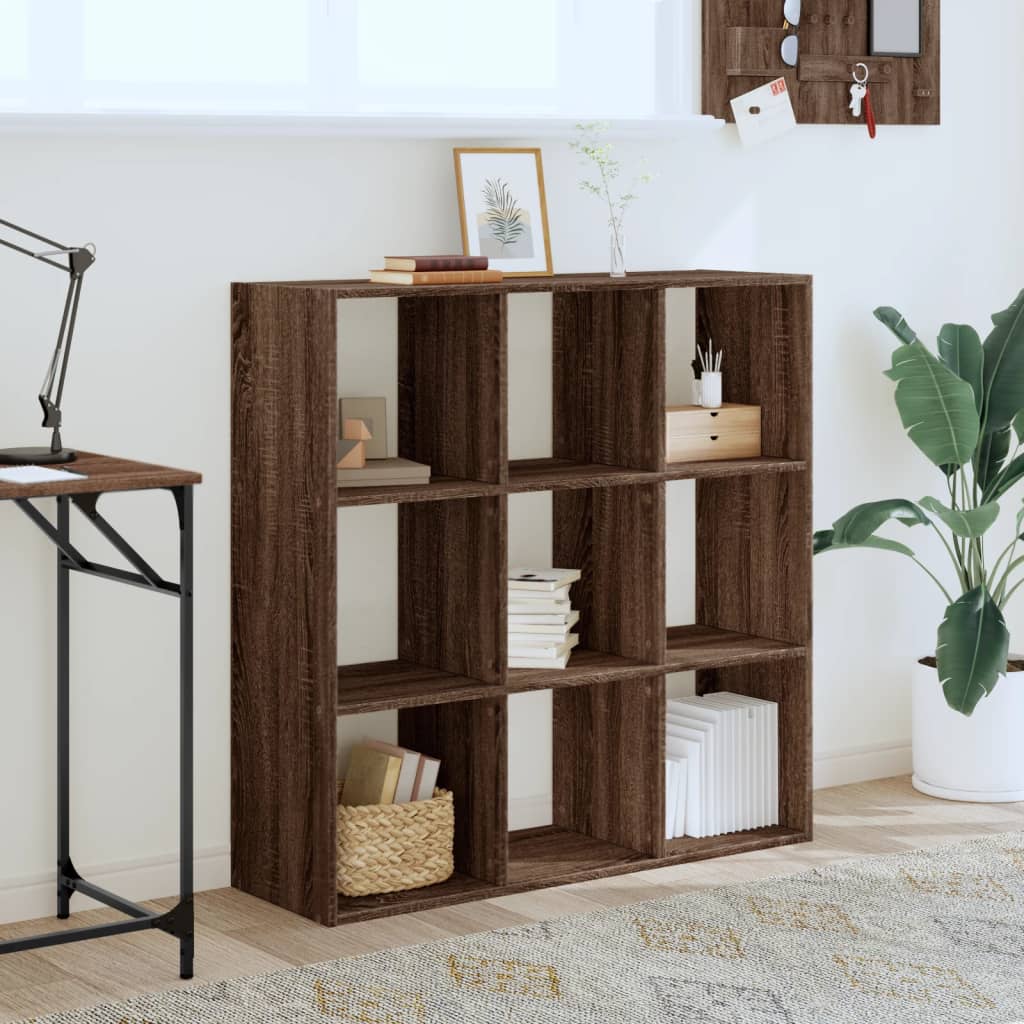 Bookshelf Brown Oak Look 102x32x102 cm Wood Material