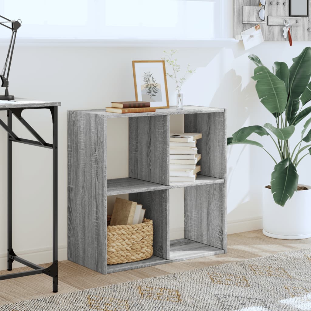 Bookshelf Gray Sonoma 68.5x32x68.5 cm Wood Material