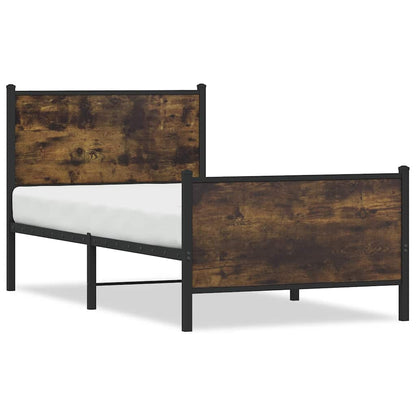 Metallbett ohne Matratze Räuchereiche 80x200 cm