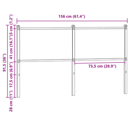 Ersatz-Kopfteil Räuchereiche 150 cm Holzwerkstoff und Stahl