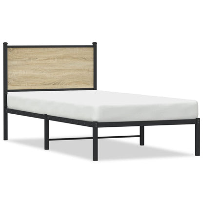 Metallbett ohne Matratze Sonoma-Eiche 80x200 cm
