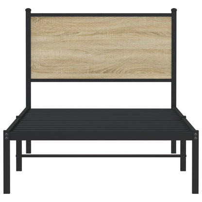 Metallbett ohne Matratze Sonoma-Eiche 80x200 cm