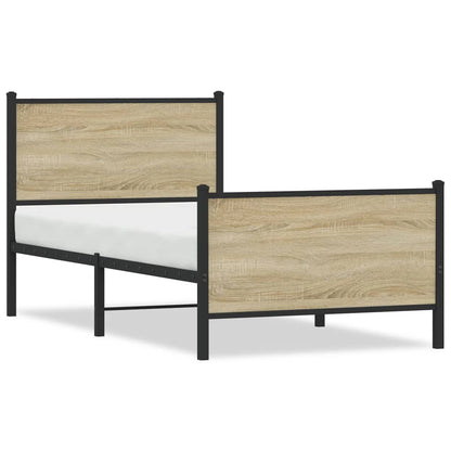 Metallbett ohne Matratze Sonoma-Eiche 80x200 cm