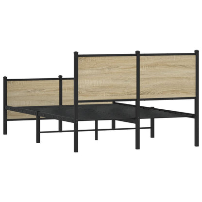 Metallbett ohne Matratze Sonoma-Eiche 120x190 cm