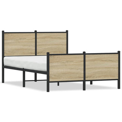 Metallbett ohne Matratze Sonoma-Eiche 120x200 cm