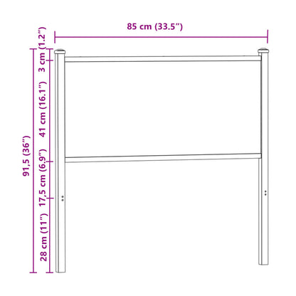 Ersatz-Kopfteil Braun Eichen-Optik 80 cm Holzwerkstoff und Stahl