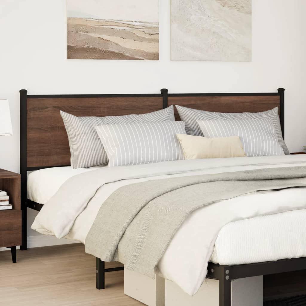 Ersatz-Kopfteil Braun Eichen-Optik 180 cm Holzwerkstoff und Stahl
