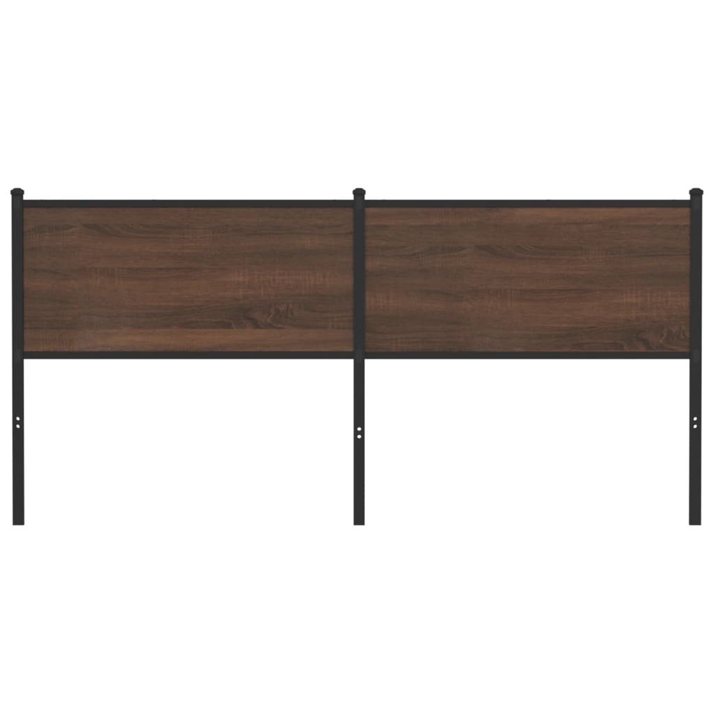 Ersatz-Kopfteil Braun Eichen-Optik 180 cm Holzwerkstoff und Stahl
