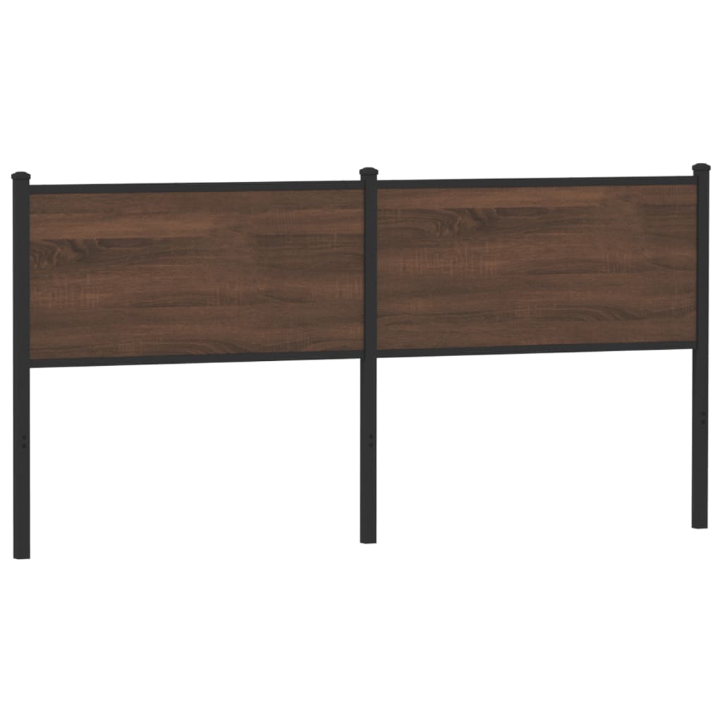 Ersatz-Kopfteil Braun Eichen-Optik 180 cm Holzwerkstoff und Stahl