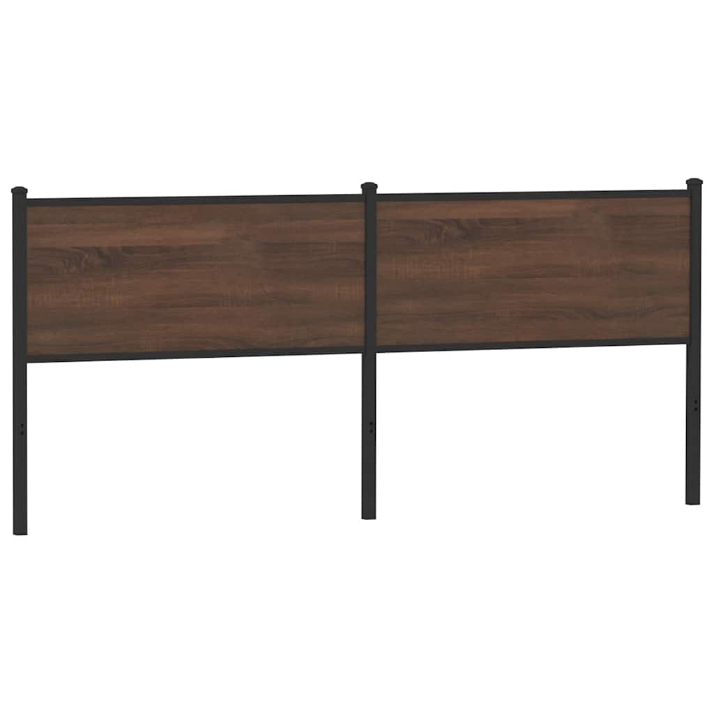 Ersatz-Kopfteil Braun Eichen-Optik 190 cm Holzwerkstoff und Stahl