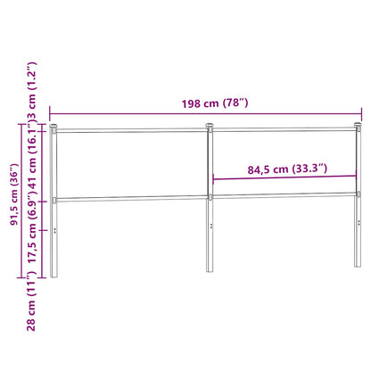 Ersatz-Kopfteil Braun Eichen-Optik 190 cm Holzwerkstoff und Stahl