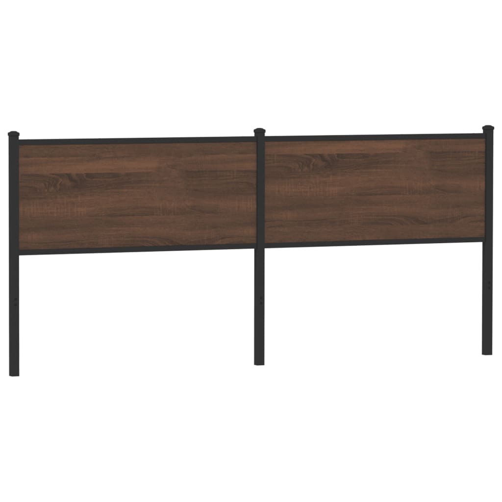 Ersatz-Kopfteil Braun Eichen-Optik 200 cm Holzwerkstoff und Stahl