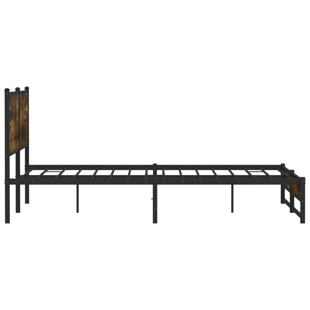 Metallbett ohne Matratze Räuchereiche 160x200 cm
