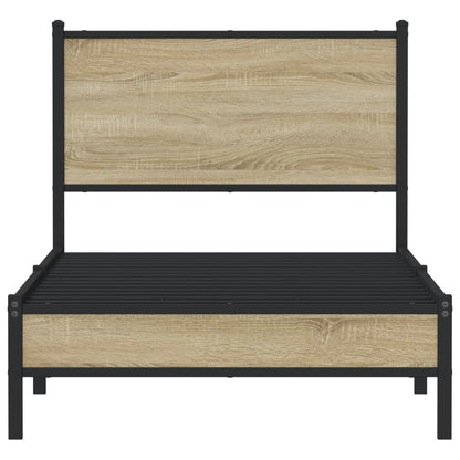 Metallbett ohne Matratze Sonoma-Eiche 90x200 cm