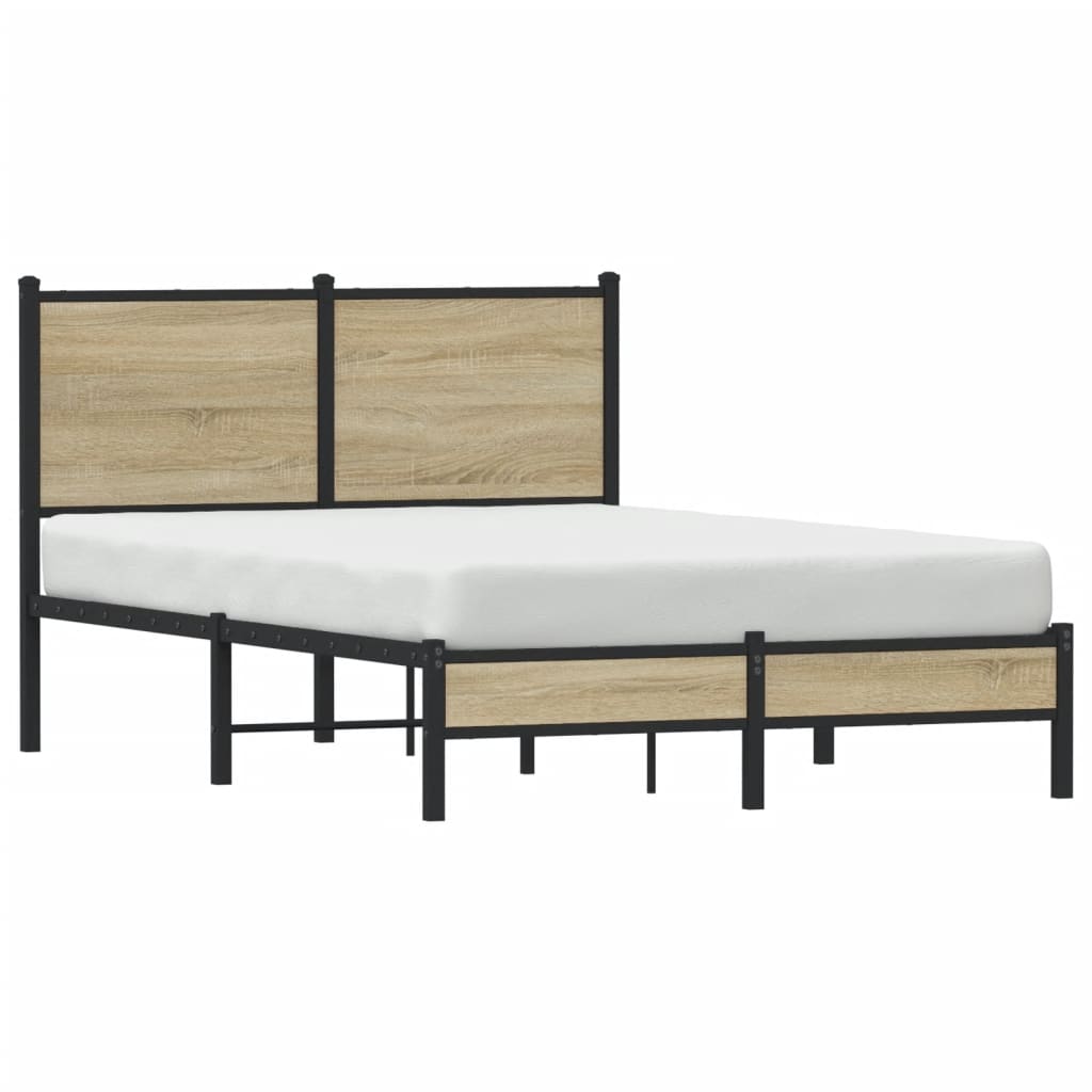 Metallbett ohne Matratze Sonoma-Eiche 120x190 cm