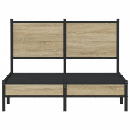 Metallbett ohne Matratze Sonoma-Eiche 120x190 cm
