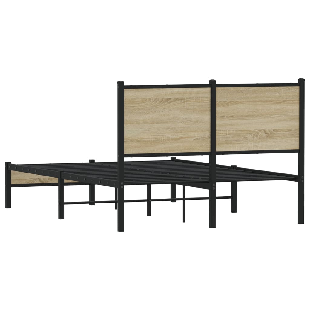 Metallbett ohne Matratze Sonoma-Eiche 120x190 cm