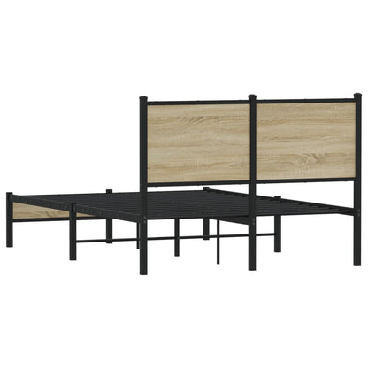 Metallbett ohne Matratze Sonoma-Eiche 120x190 cm