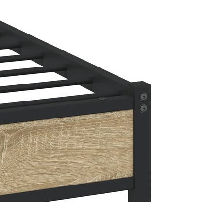 Metallbett ohne Matratze Sonoma-Eiche 120x190 cm