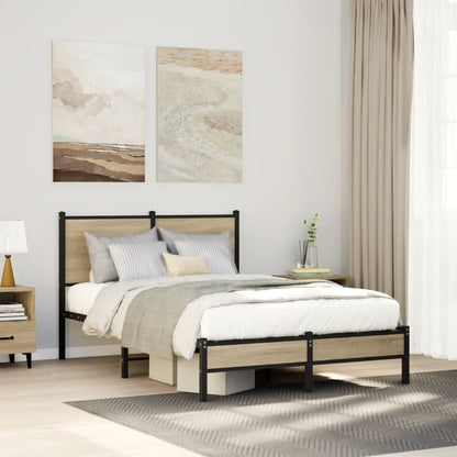 Metallbett ohne Matratze Sonoma-Eiche 120x190 cm