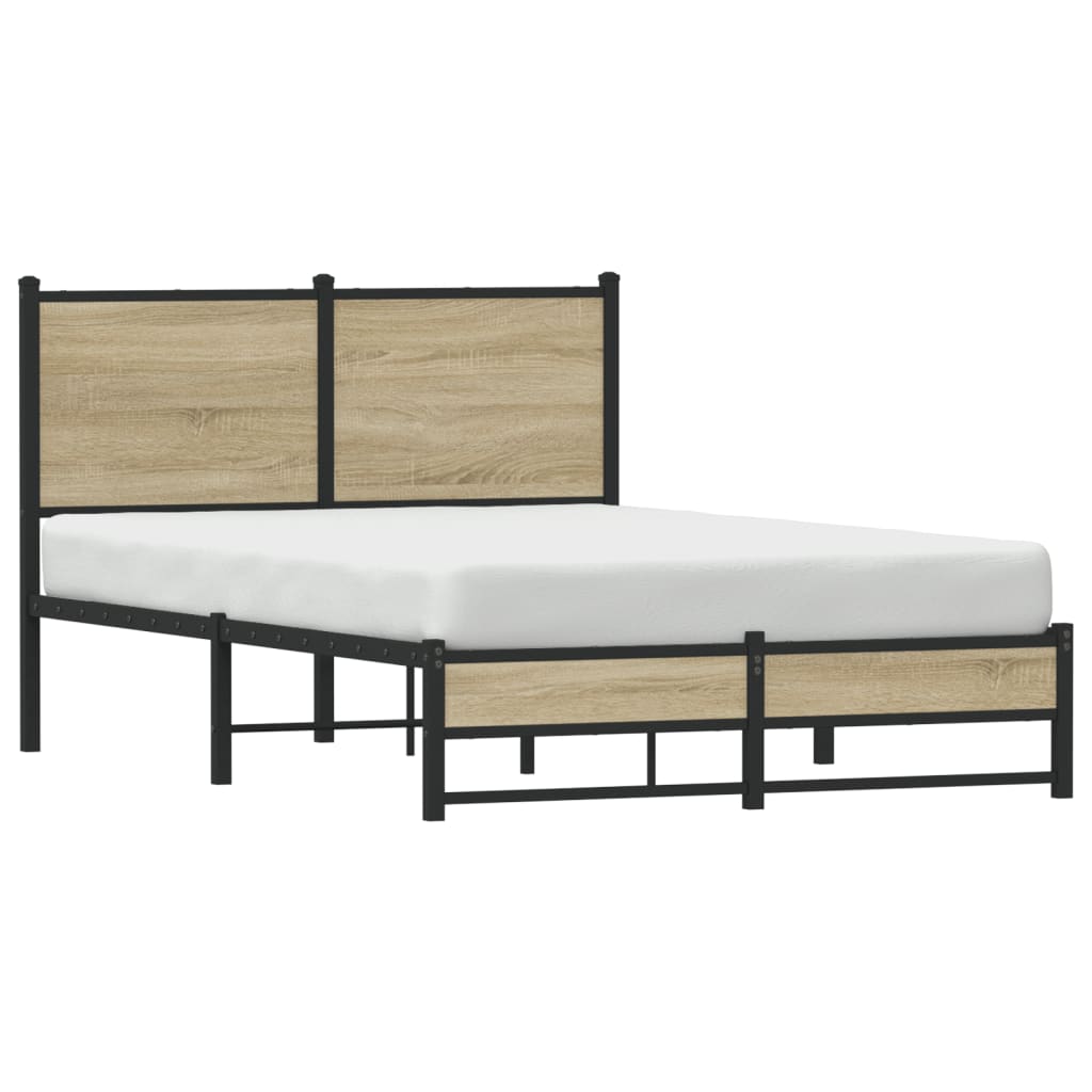 Metallbett ohne Matratze Sonoma-Eiche 120x190 cm