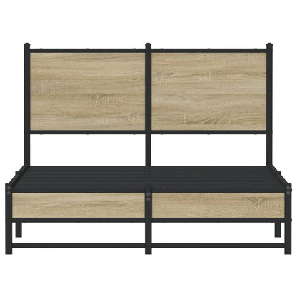 Metallbett ohne Matratze Sonoma-Eiche 120x190 cm