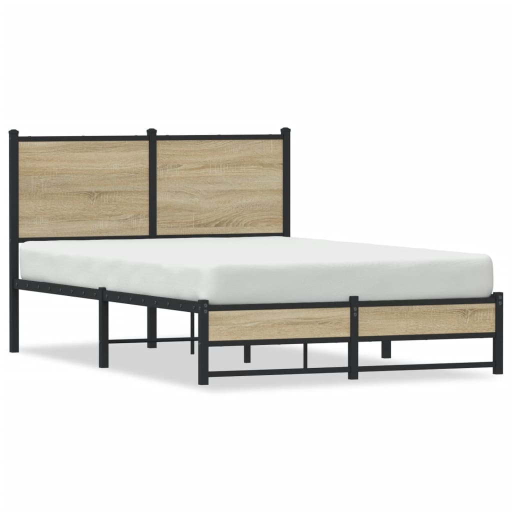 Metallbett ohne Matratze Sonoma-Eiche 120x200 cm