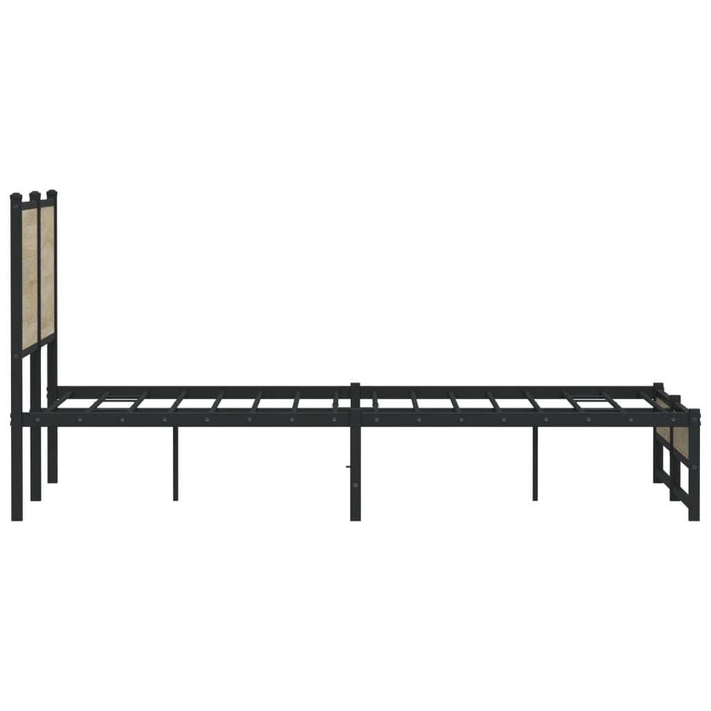 Metallbett ohne Matratze Sonoma-Eiche 140x200 cm