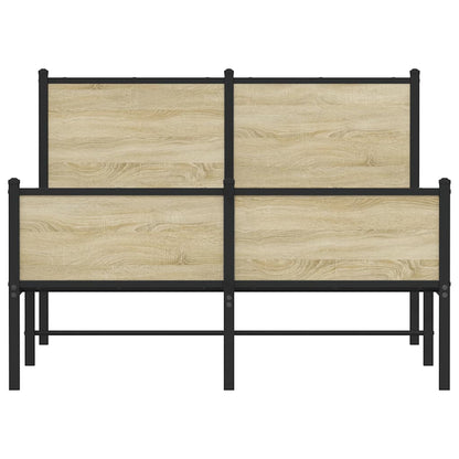 Metallbett ohne Matratze Sonoma-Eiche 120x190 cm