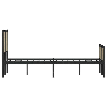 Metallbett ohne Matratze Sonoma-Eiche 120x200 cm