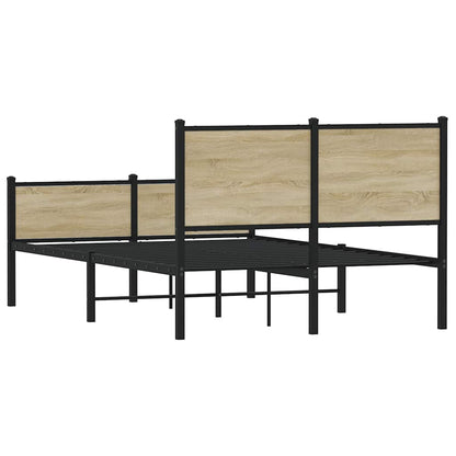 Metallbett ohne Matratze Sonoma-Eiche 120x200 cm
