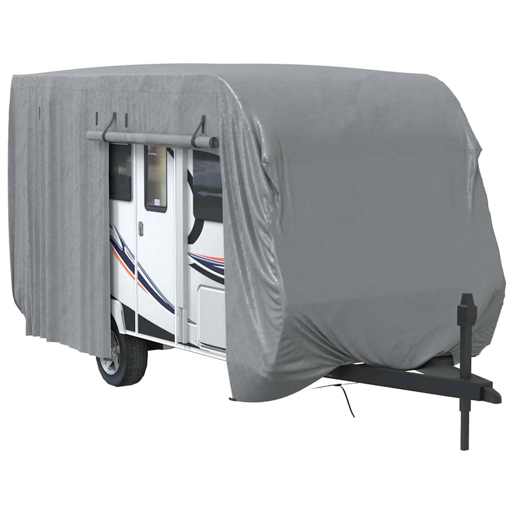 Schutzhülle für Wohnwagen Grau 460x250x220 cm Vliesstoff