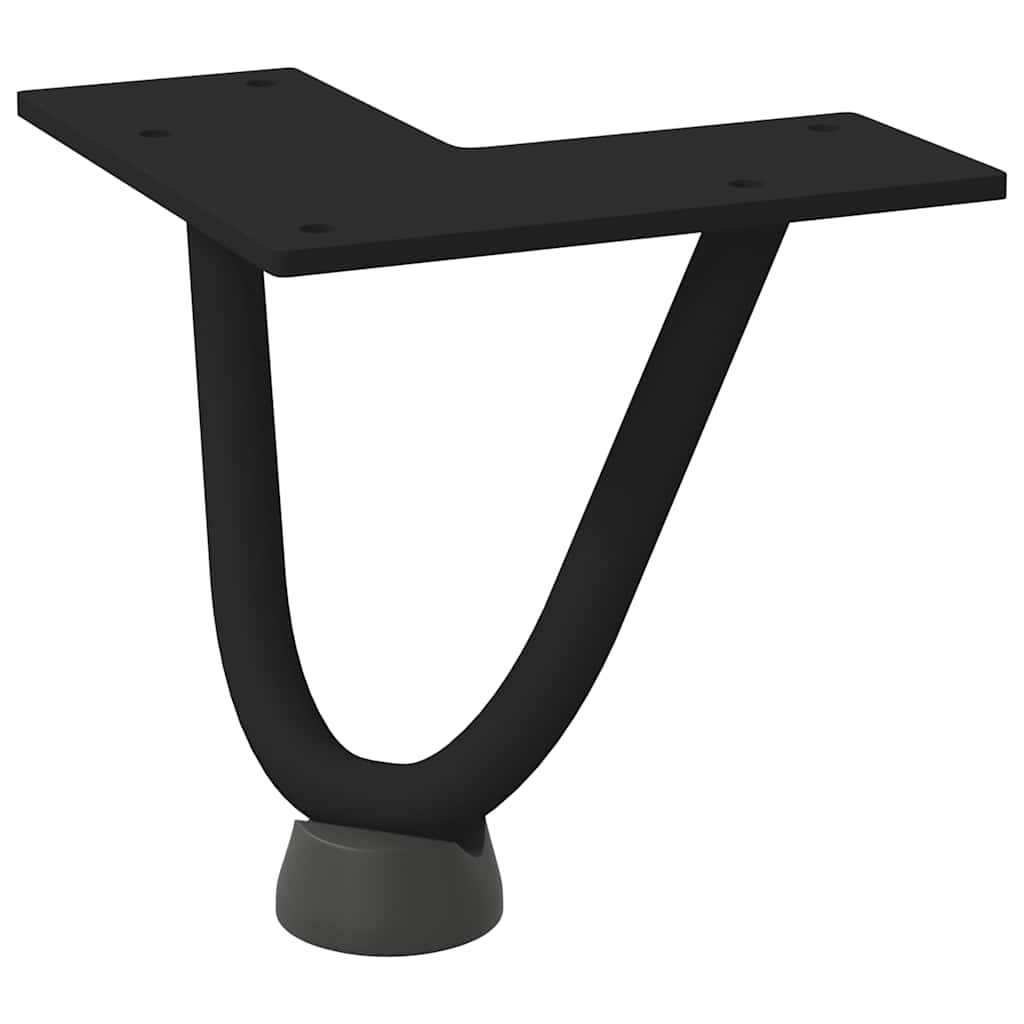 Pieds en épingle à cheveux pour table basse, 4 pièces, noir, 10 cm, acier massif
