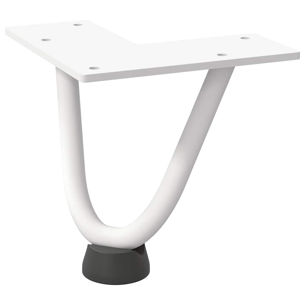 Haarnadelbeine für Couchtisch 4 Stk. Weiß 10 cm Massivstahl