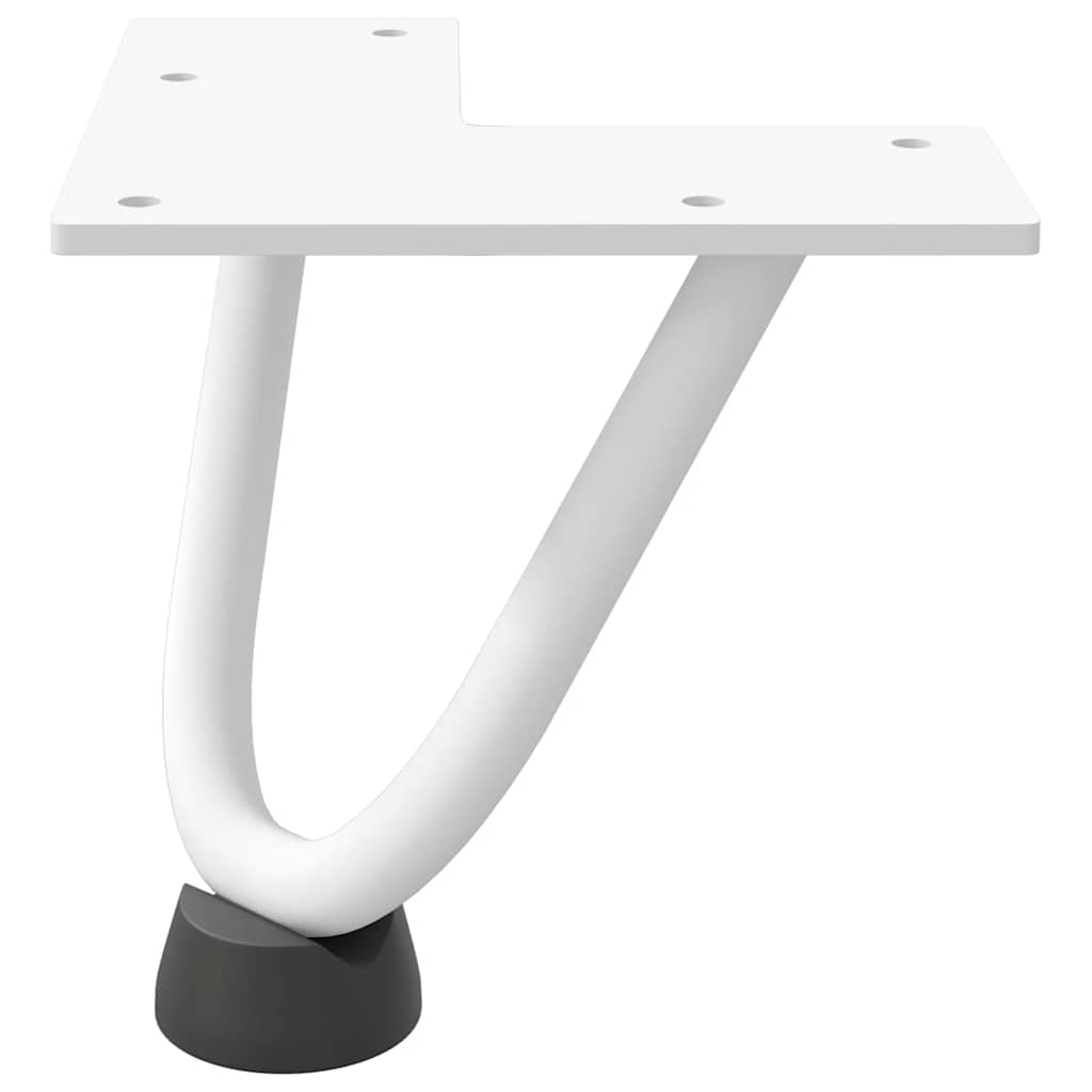 Haarnadelbeine für Couchtisch 4 Stk. Weiß 10 cm Massivstahl