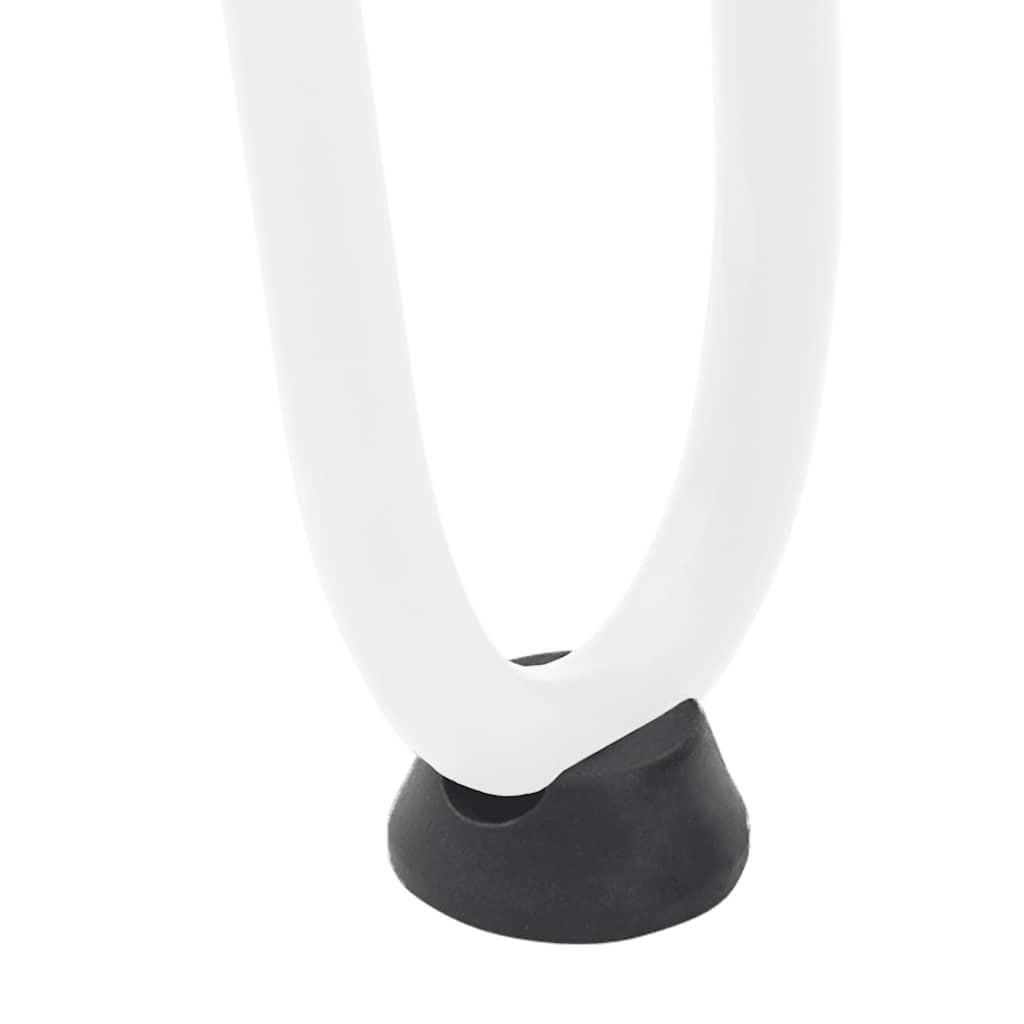 Haarnadelbeine für Couchtisch 4 Stk. Weiß 10 cm Massivstahl