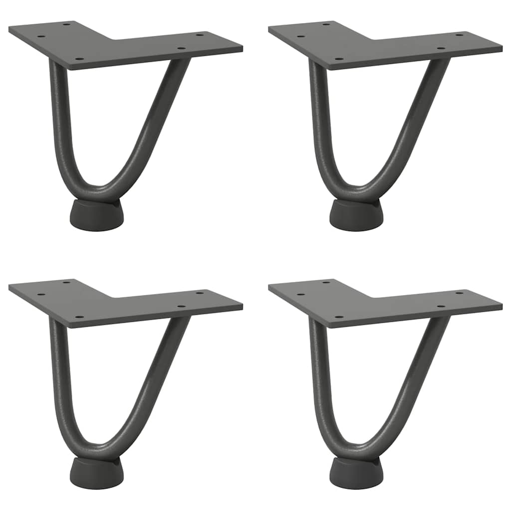 Haarnadelbeine für Couchtisch 4 Stk. Anthrazit 10 cm Massivstahl