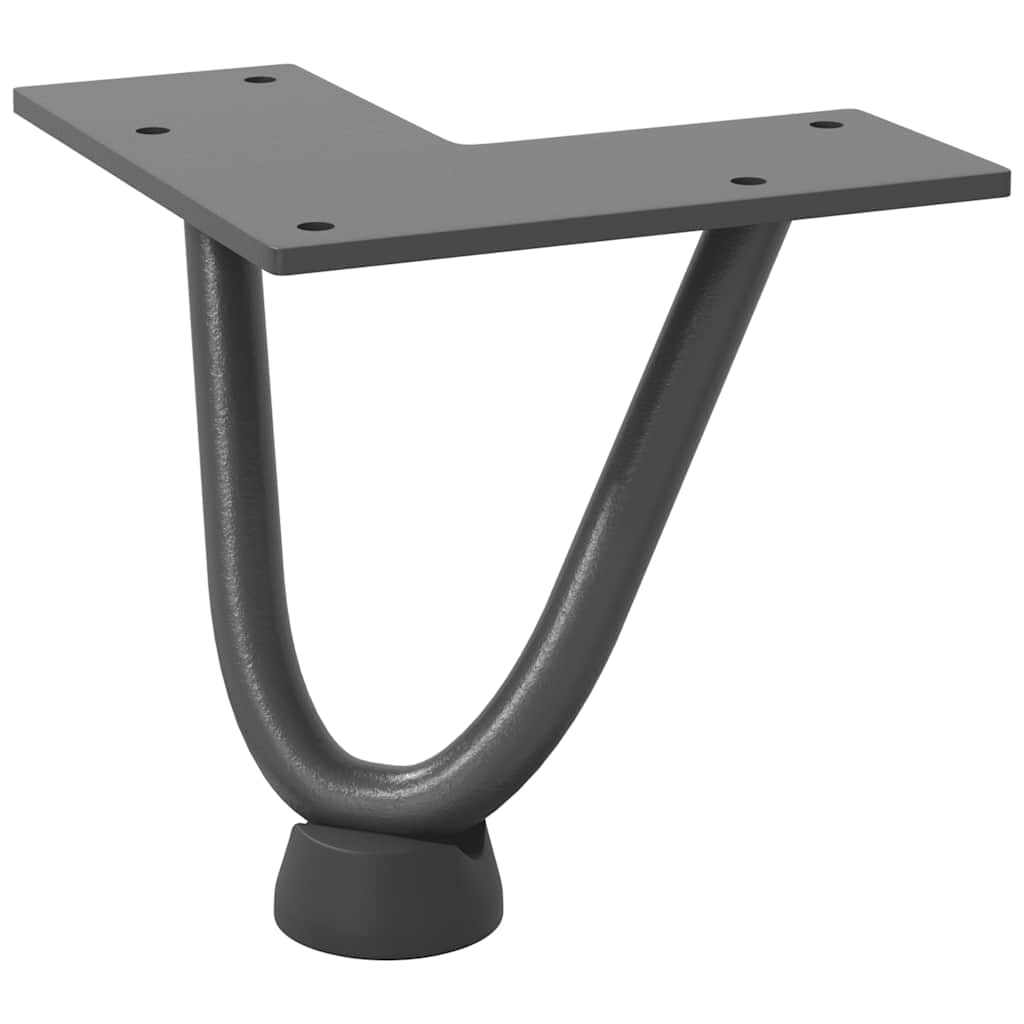 Haarnadelbeine für Couchtisch 4 Stk. Anthrazit 10 cm Massivstahl