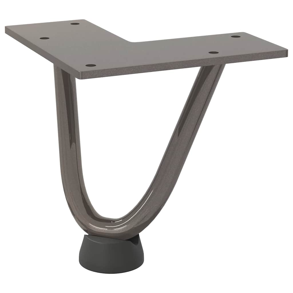 Pieds épingles à cheveux pour table basse, 4 pièces, acier naturel, 10 cm, acier massif