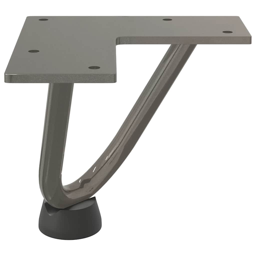 Pieds épingles à cheveux pour table basse, 4 pièces, acier naturel, 10 cm, acier massif