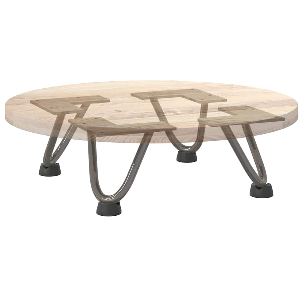 Pieds épingles à cheveux pour table basse, 4 pièces, acier naturel, 10 cm, acier massif