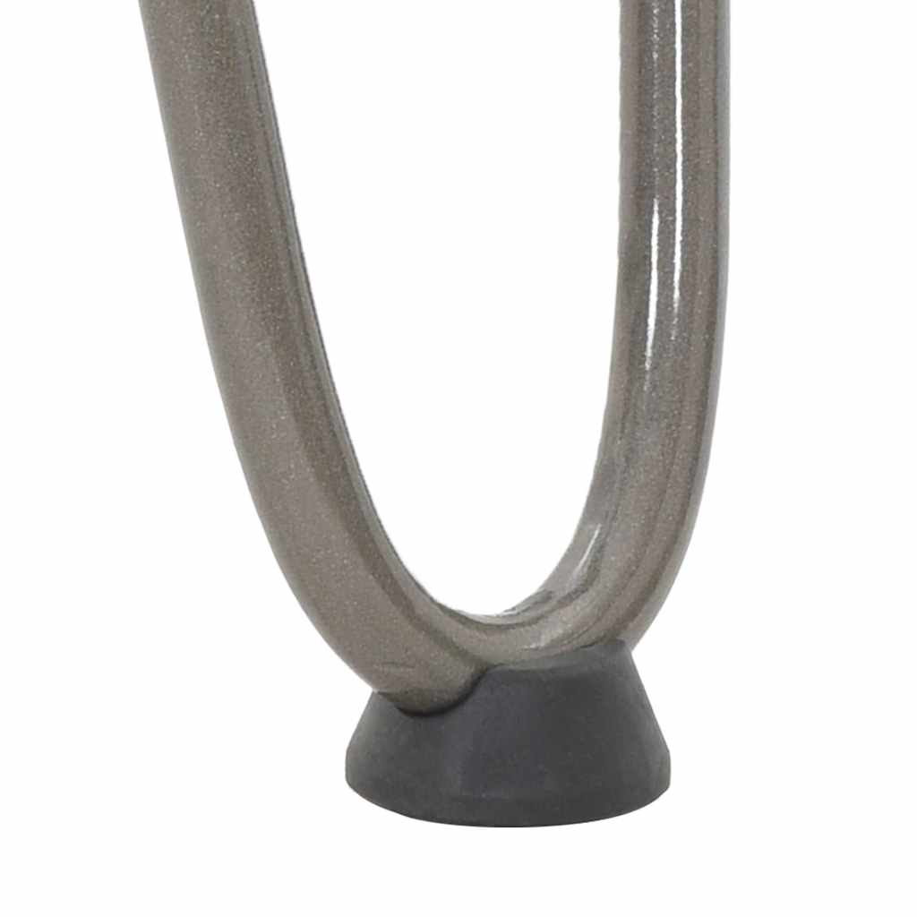 Pieds épingles à cheveux pour table basse, 4 pièces, acier naturel, 10 cm, acier massif