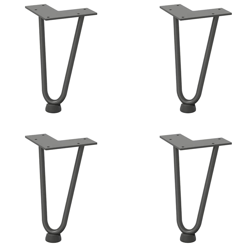 Haarnadelbeine für Couchtisch 4 Stk. Anthrazit 20 cm Massivstahl