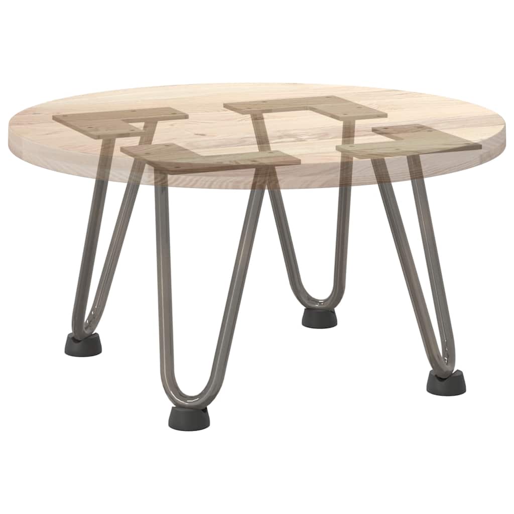 Pieds épingles à cheveux pour table basse, 4 pièces, acier naturel, 20 cm, acier massif