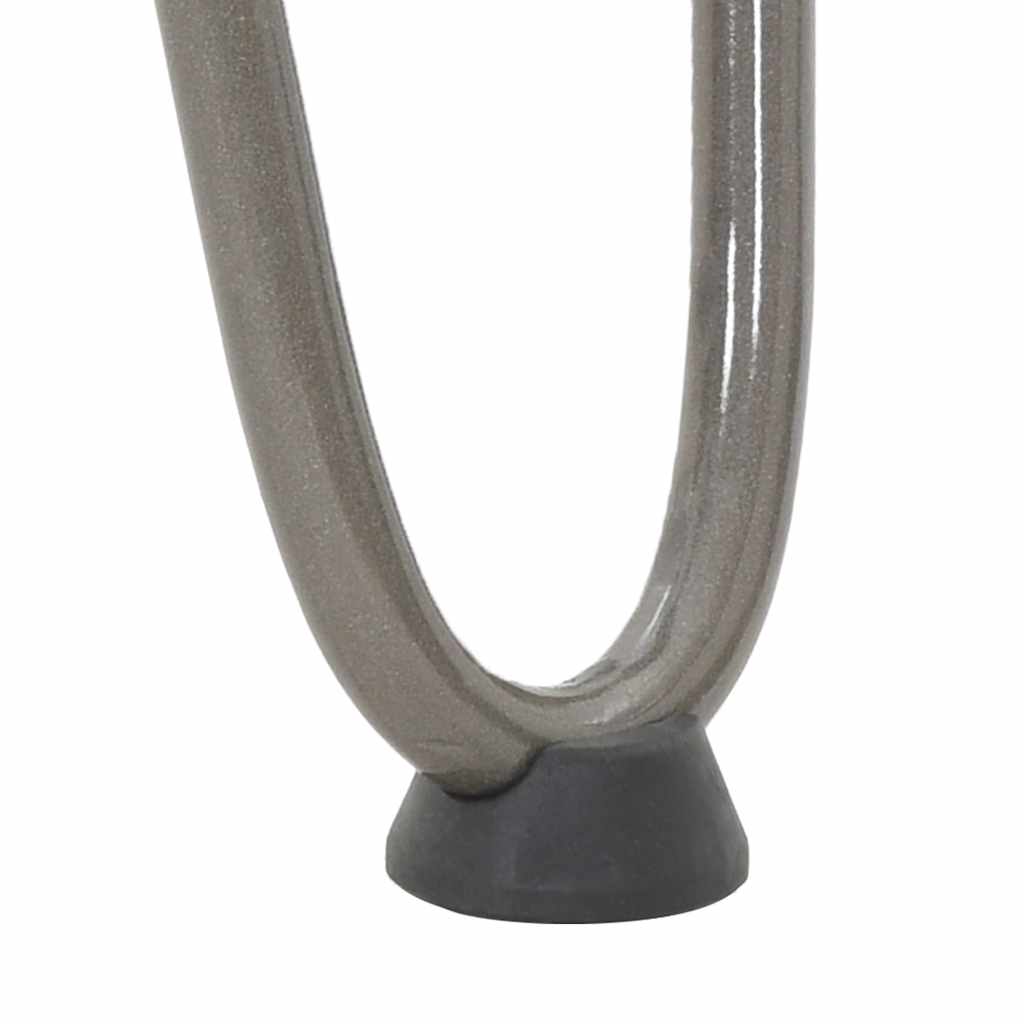 Pieds épingles à cheveux pour table basse, 4 pièces, acier naturel, 20 cm, acier massif